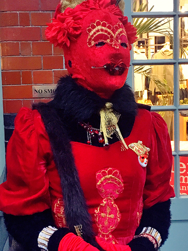 lady in red mask